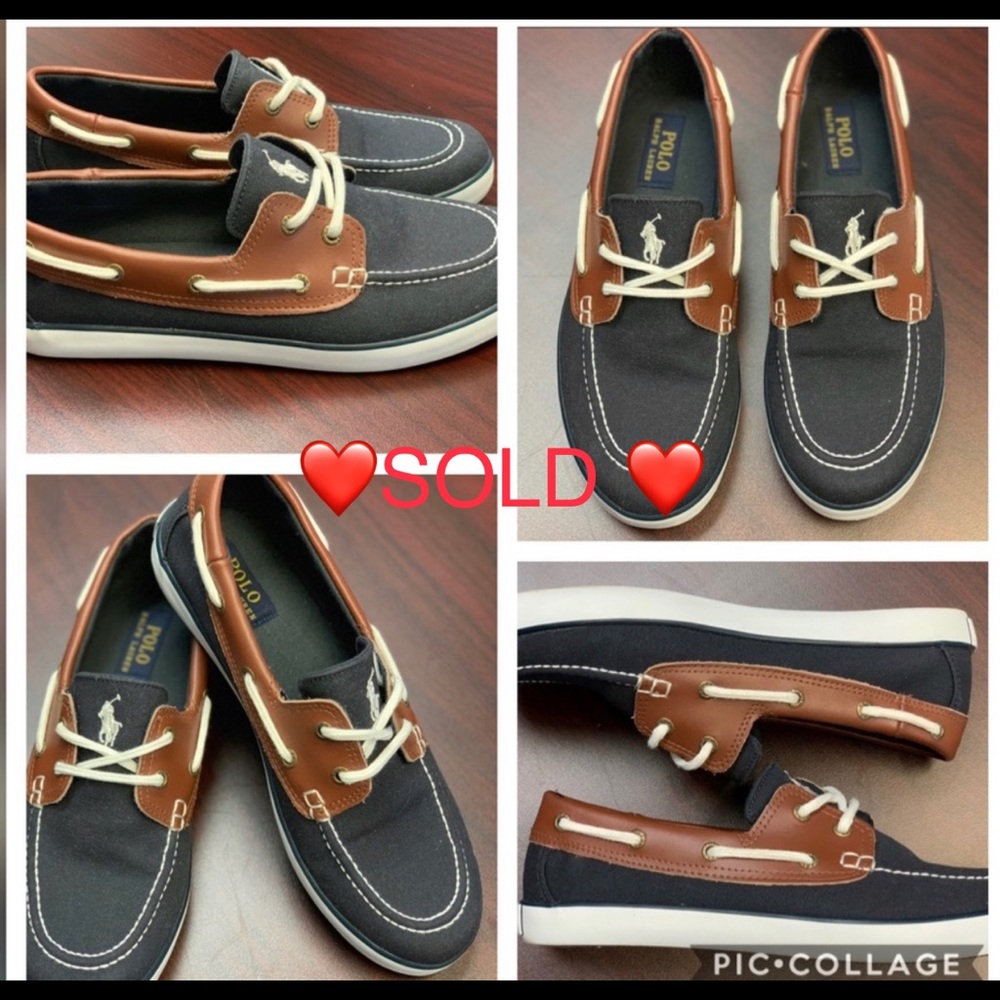Polo by Ralph Lauren Blue Canvas  Boat Shoes